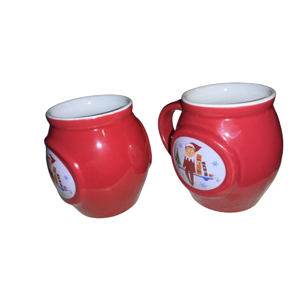 Elf On The Shelf Red Coffee Cocoa Mug Elf Christmas Tree Snow Cup 2015 - Picture 4 of 10